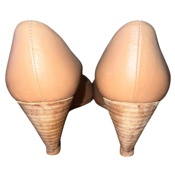 Pierre Hardy Nude Leather Peep Toe Wedge Heels Size 37 US 7 - Picture 8 of 9